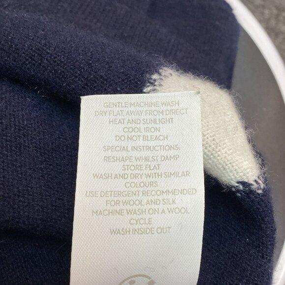 Boden Womens Cashmere Polka Dot Sweater Small Navy/White - Picture 9 of 9